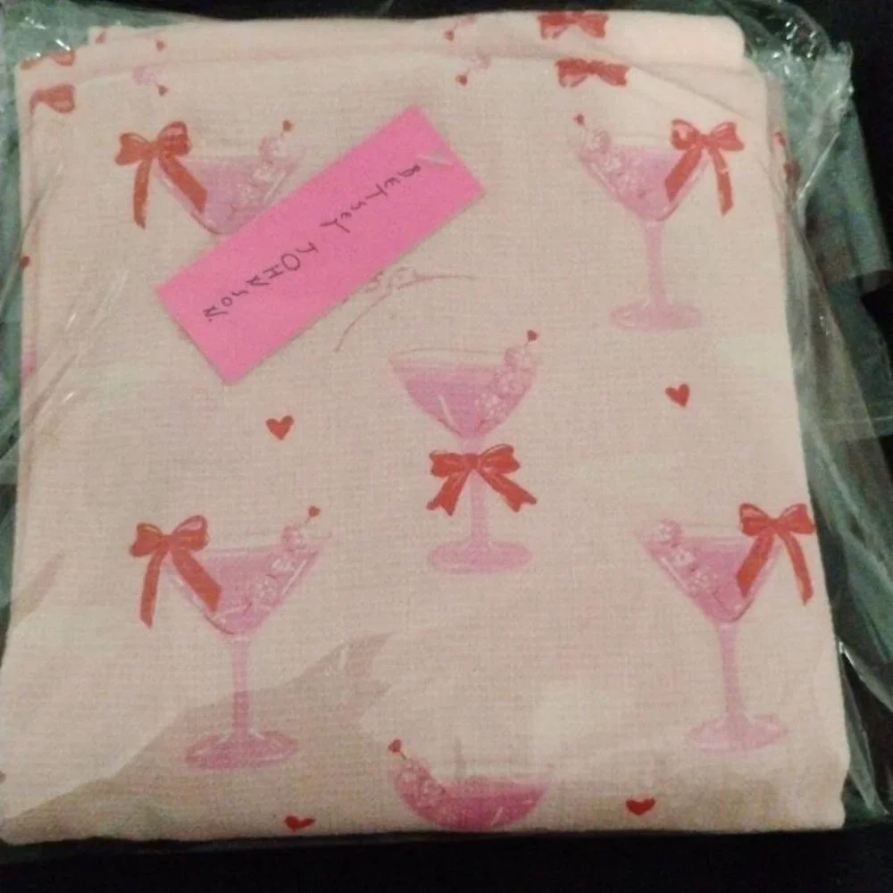 BETSEY JOHNSON Kitchen Towels (2) Martini Glass100% Cotton Terry NWT